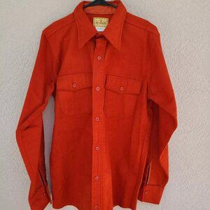 Vintage Men's Melton Deerskin Orange Long Sleeve Button Up Sz M